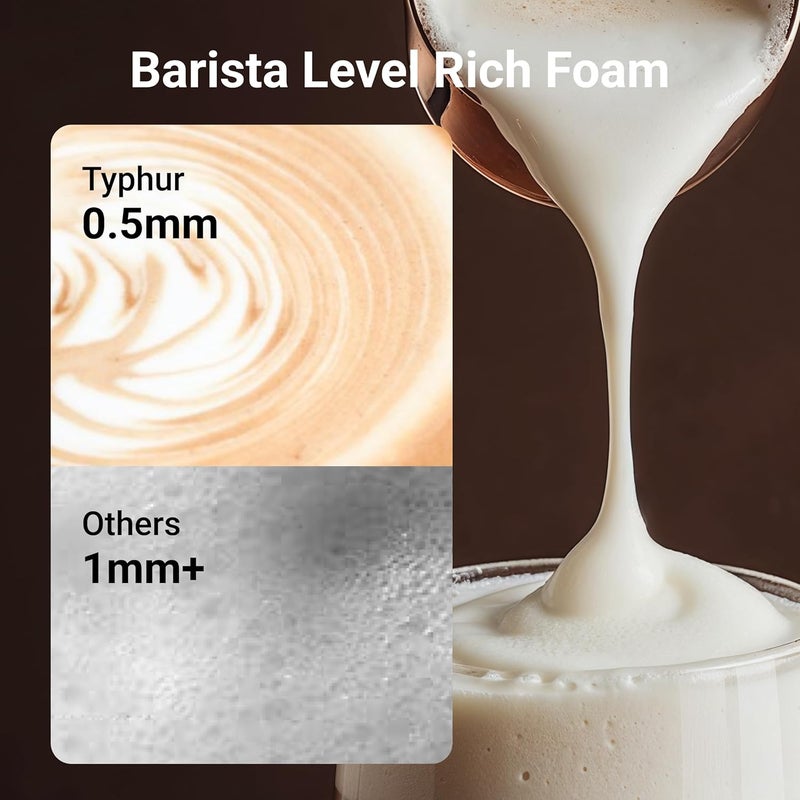 Typhur InstaWhisk Milk Frother with Variable Speed, Battery Operated Handheld Coffee Foam Frother Wand, Electric Drink Mixer with Stand & Detachable Double Whisk, Stainless Stirrer for Latte, Matcha, Protein - Image 5